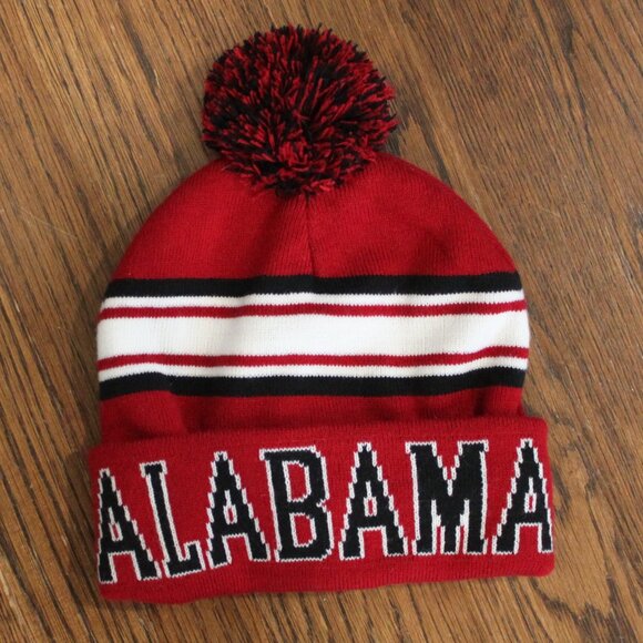 NWOT Alabama Insulated Toboggan Black/Red Pompom Unisex - Picture 1 of 6